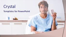  Presentation with patient - Colorful presentation enhanced with lying on couch in hospital backdrop and a  colored foreground