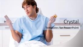  Presentation with nurse a male patient - Amazing slide deck having lying on couch in hospital backdrop and a light blue colored foreground