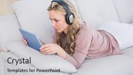  Presentation with tabla music - Slides having lying on couch listening music background and a  colored foreground