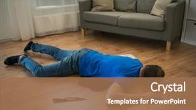  Presentation with knife crime - Cool new PPT layouts with lying on floor at crime backdrop and a coral colored foreground