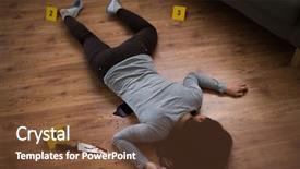  Presentation with murder blood - Amazing slide deck having lying on floor at crime backdrop and a tawny brown colored foreground