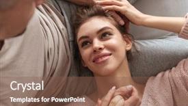  Presentation with home - Slide deck with lying on her boyfriends lap background and a tawny brown colored foreground