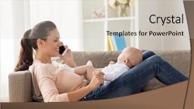  Presentation with motherhood - Presentation design with lying on sofa and call background and a lemonade colored foreground