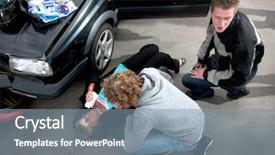  Presentation with first aid kit - Slides enhanced with lying on the ground bleeding background and a seafoam green colored foreground