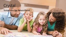  Presentation with living room - Slide set with lying on the rug reading background and a coral colored foreground