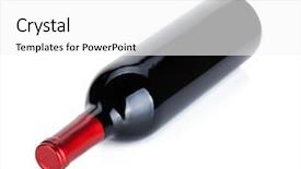  Presentation with bottle red wine - Slide set featuring lying red wine bottle isolated background and a white colored foreground