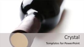  Presentation with bottle red wine - Slide set with lying red wine bottle isolated background and a light gray colored foreground