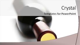  Presentation with bottle red wine - PPT theme with lying red wine bottle isolated background and a white colored foreground