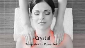  Presentation with spa concept - Slides having neck lymph nodes - healthy beautiful woman spa recreation background and a  colored foreground