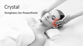  Presentation with spa concept - Colorful presentation design enhanced with recreation energy health massage healing backdrop and a white colored foreground
