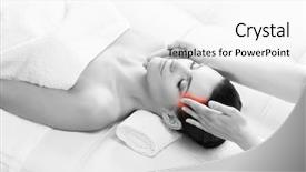  Presentation with health hope healing - Amazing presentation theme having neck lymph nodes - healthy beautiful woman spa recreation backdrop and a  colored foreground