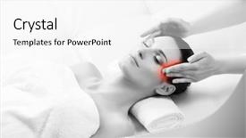  Presentation with health hope healing - Presentation featuring neck lymph nodes - healthy beautiful woman spa recreation background and a  colored foreground