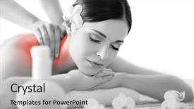  Presentation with spa concept - Presentation theme enhanced with recreation energy health massage healing background and a light gray colored foreground