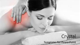  Presentation with health hope healing - Slide deck consisting of neck lymph nodes - healthy beautiful woman spa recreation background and a  colored foreground