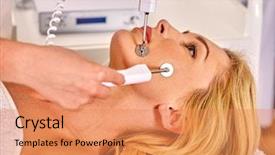  Presentation with massage therapy - Audience pleasing PPT theme consisting of lymphatic - close up of woman receiving backdrop and a coral colored foreground