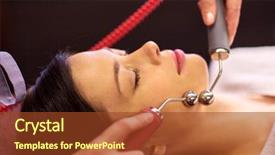  Presentation with lymphatic - Slide set having lymphatic - people beauty cosmetology and technology background and a tawny brown colored foreground