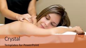  Presentation with lymphatic - PPT theme featuring lymphatic - relaxed woman receiving a massage background and a coral colored foreground