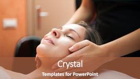  Presentation with indian head massage - Presentation with lymphatic - woman having an head massage background and a red colored foreground