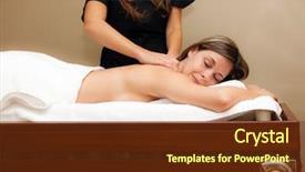  Presentation with lymphatic - PPT theme featuring lymphatic - young woman having a massage background and a tawny brown colored foreground