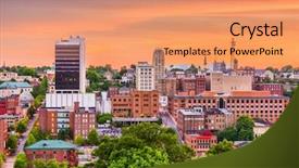  Presentation with lynchburg - Colorful slide deck enhanced with lynchburg virginia usa downtown city backdrop and a coral colored foreground