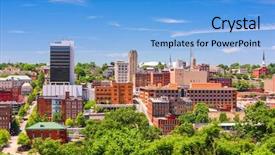 Presentation with virginia - Cool new PPT theme with lynchburg virginia usa downtown city backdrop and a light blue colored foreground