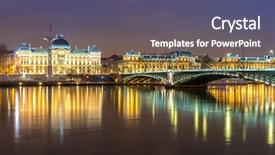  Presentation with university - Beautiful theme featuring lyon university bridge along rhone backdrop and a violet colored foreground