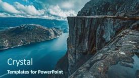  Presentation with cliff - Theme consisting of lysefjord-and-preikestolen-cliff-summer background and a ocean colored foreground