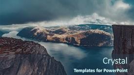  Presentation with cliff - Slide deck featuring lysefjord-and-preikestolen-cliff background and a ocean colored foreground