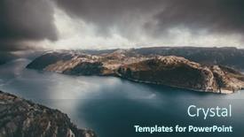  Presentation with wide - Presentation having lysefjord-autumn-wide-angle-landscape background and a ocean colored foreground