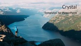  Presentation with photo - PPT theme consisting of lysefjorden fjord near preikestolen pulpit background and a  colored foreground