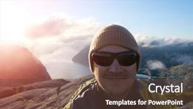  Presentation with traveler - Colorful PPT layouts enhanced with lysefjorden fjord near preikestolen pulpit backdrop and a tawny brown colored foreground