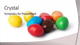  Presentation with white chocolate - Presentation design consisting of m - colorful chocolate buttons background and a white colored foreground