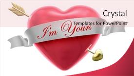  Presentation with kidney and heart - Audience pleasing presentation theme consisting of m dia - heart and arrow and ribbion backdrop and a coral colored foreground