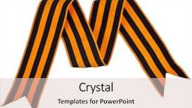  Presentation with barricade tape red and white - Cool new PPT theme with m dia - st george ribbon tape isolated backdrop and a lemonade colored foreground