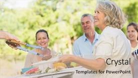  Presentation with extended family - Theme having control dark silhouette against colorfull background and a teal colored foreground