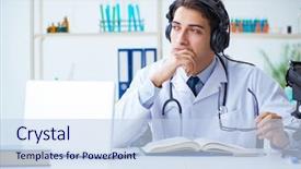  Presentation with asian doctor obese patient - Presentation featuring m e - male doctor listening to patient background and a  colored foreground