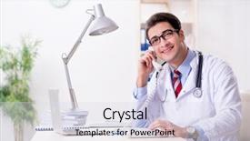  Presentation with hospital - Presentation theme consisting of m e - young handsome doctor working background and a  colored foreground
