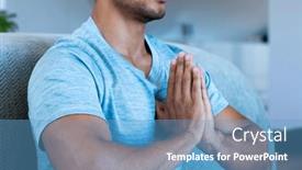  Presentation with relaxation - Slide set consisting of m-idsection-of-biracial-man background and a teal colored foreground