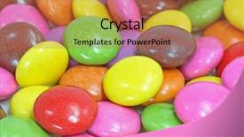  Presentation with colorful - Slide set enhanced with m m chocolate - colorful candies as background background and a red colored foreground