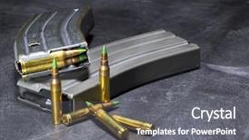  Presentation with studio - Presentation design consisting of m16 - ammunition for an american ar-15 background and a gray colored foreground