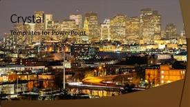  Presentation with boston - PPT theme having ma - boston cityscape with highway trail background and a coral colored foreground