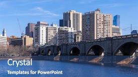  Presentation with boston - Cool new PPT layouts with ma - boston downtown cityscape along charles backdrop and a ocean colored foreground