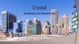  Presentation with boston - Slide deck with ma - boston downtown cityscape with skylines background and a teal colored foreground