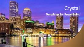  Presentation with boston - Audience pleasing slide deck consisting of ma - boston downtown skylines building cityscape backdrop and a cobalt blue colored foreground