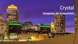  Presentation with boston - Audience pleasing slide set consisting of ma - boston downtown skylines building cityscape backdrop and a violet colored foreground