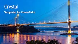  Presentation with hong kong - Colorful PPT theme enhanced with ma - hong kong bridge at sunset backdrop and a gray colored foreground
