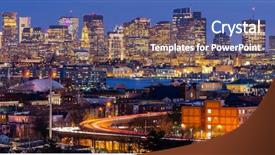  Presentation with boston - Audience pleasing PPT theme consisting of ma - panoramic of boston cityscape backdrop and a ocean colored foreground