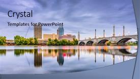  Presentation with skyline - Slide deck enhanced with ma - springfield massachusetts usa downtown skyline background and a light blue colored foreground