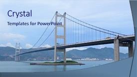  Presentation with bridge - Slide deck enhanced with ma - tsing ma bridge background and a sky blue colored foreground