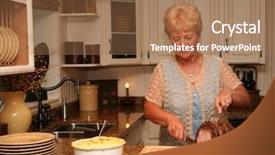  Presentation with old fashioned country kitchen - Audience pleasing presentation theme consisting of ma in a country kitchen backdrop and a coral colored foreground